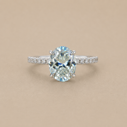 925 sterling silver ring with a blue cubic zirconia stone