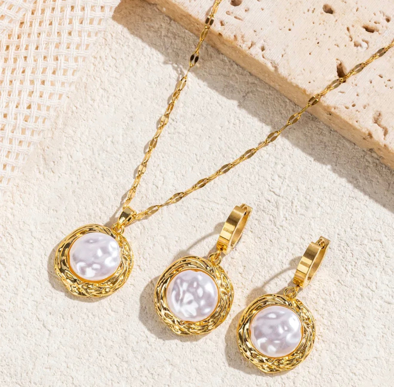 Matching necklace and earring set