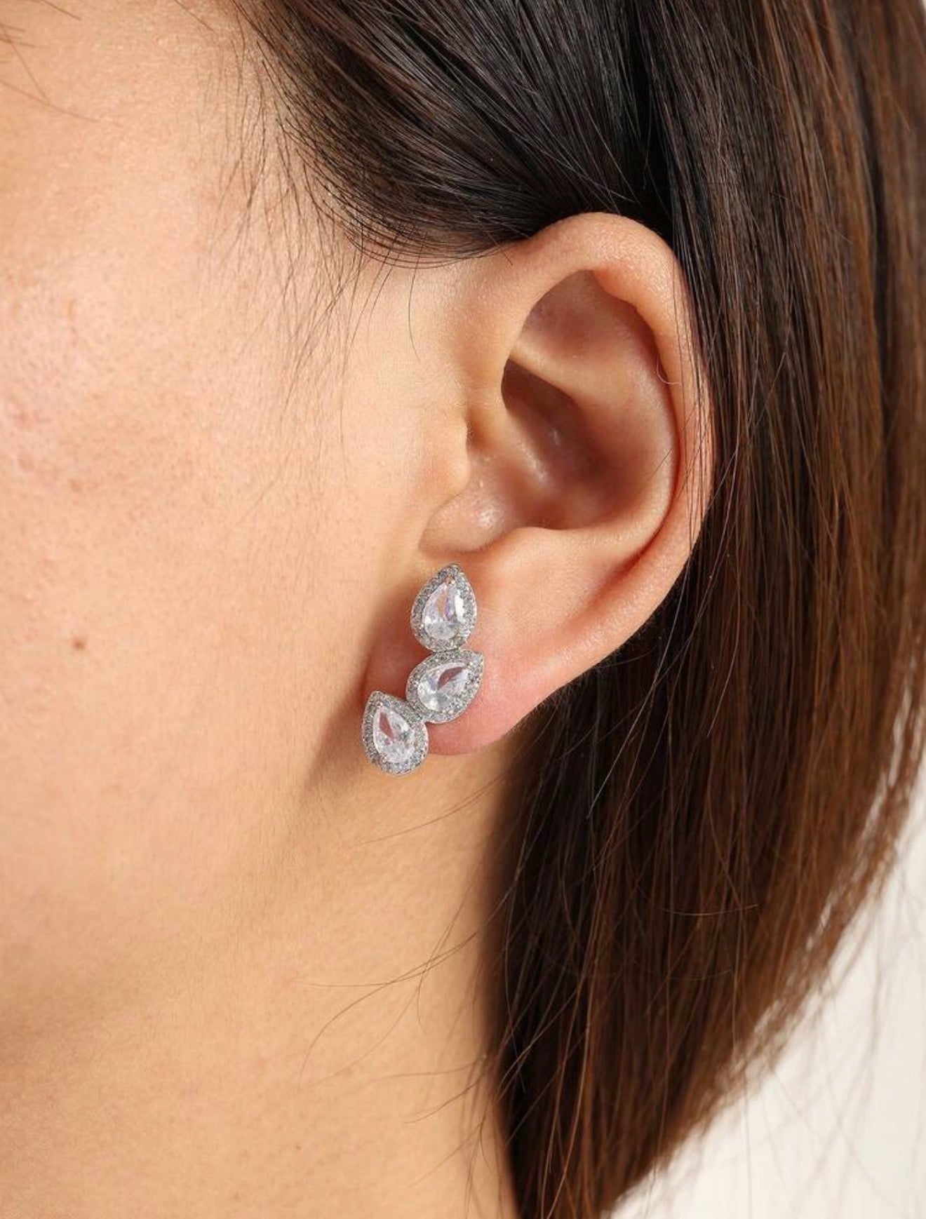 Earrings zircon & gold plated