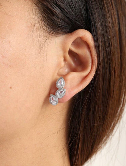 Earrings zircon & gold plated