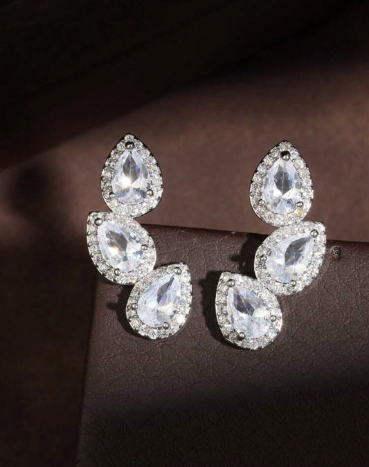 Earrings zircon & gold plated