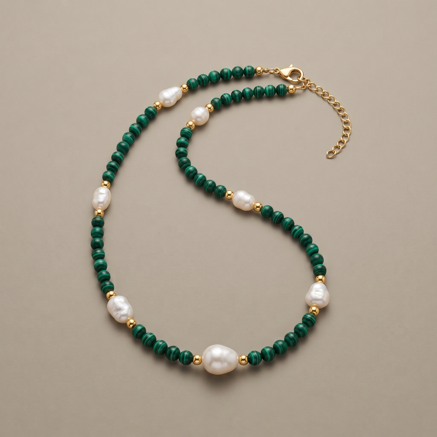 Natural stone fresh water pearl necklace