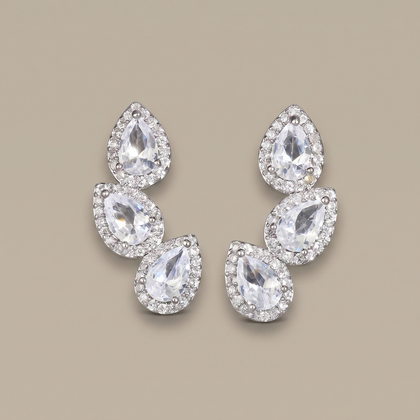Earrings zircon & gold plated