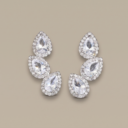 Earrings zircon & gold plated